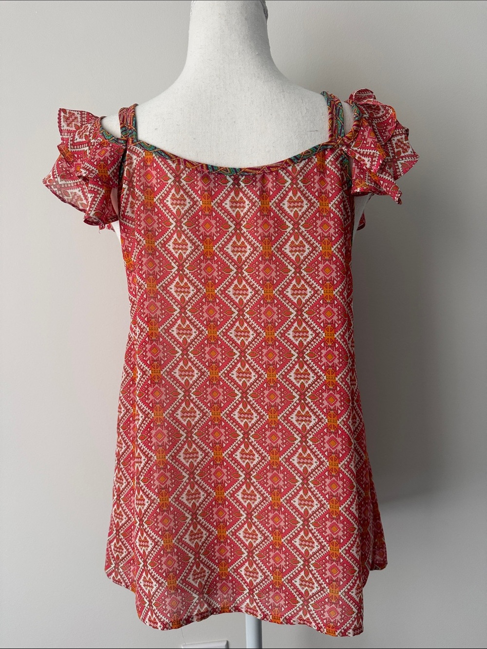Kas New York Orange Print Sleeveless Top Size Medium - Picture 4 of 10